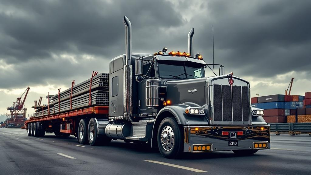Flatbed hauling steel